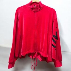 Juicy Couture Red Astor Track Velour Batwing Jacket size S